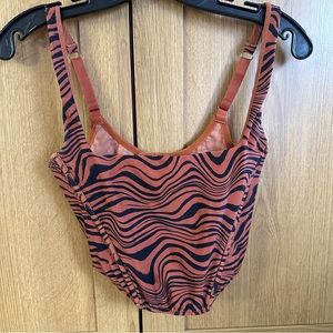 Urban Outfitters Out From Under Lovestruck Square Neck Corset Zebra Print